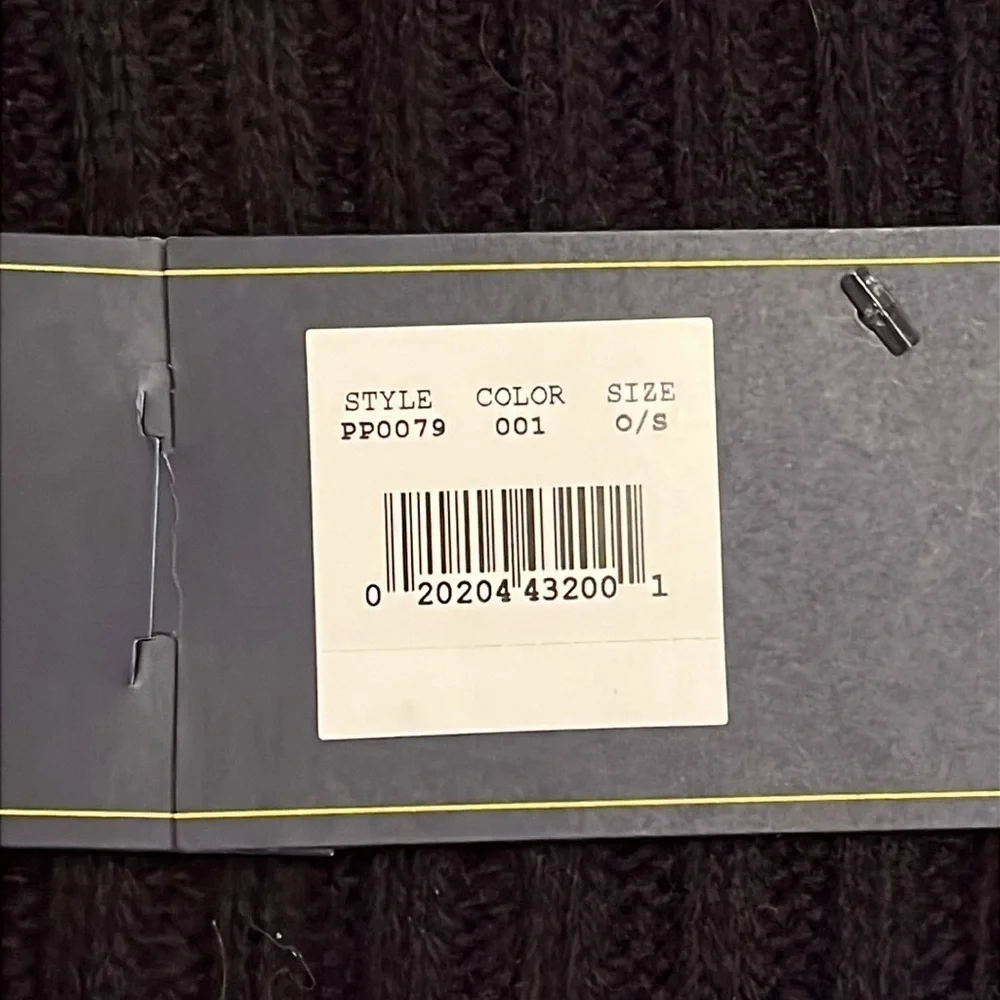 Brand New Polo by Ralph Lauren Black & White 35% Lambswool Hat & Scarf Set